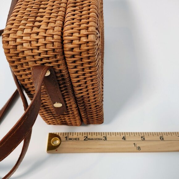 Zara Women's Rattan Wicker Square Crossbody Purse‎ NWOT - Picture 5 of 13